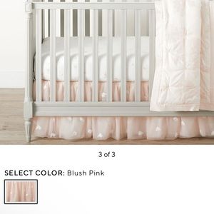 Pottery barn kids Monique Lhuillier Ethereal blush pink crib skirt